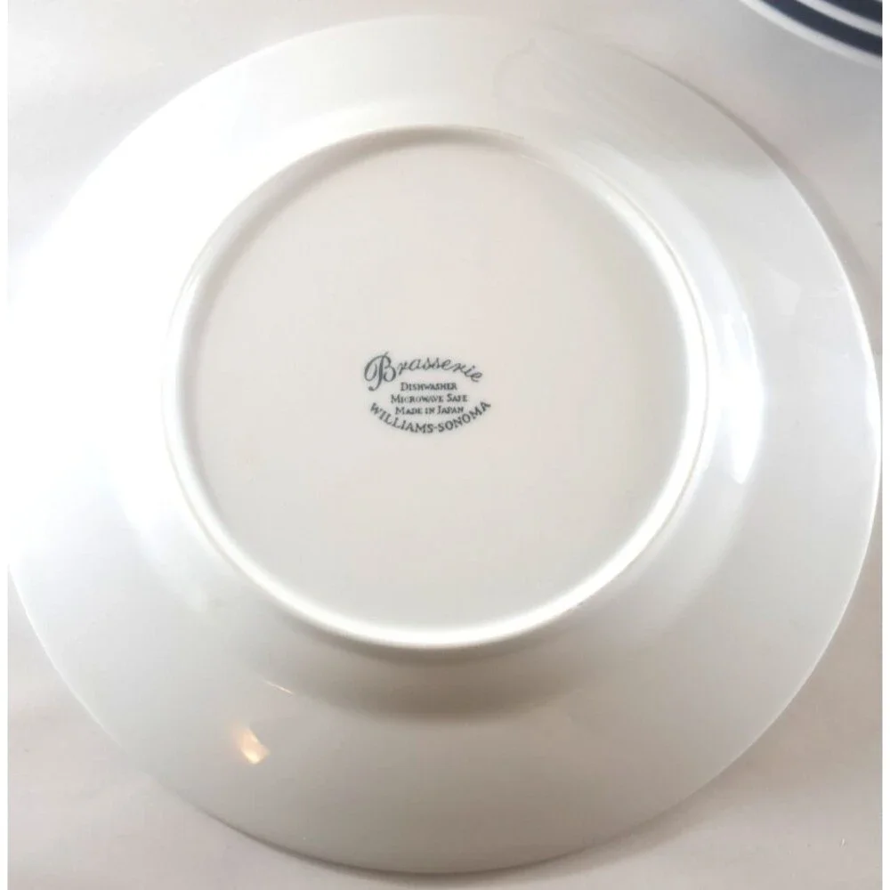 Vintage Williams Sonoma Brasserie Blue Dinner Plates Set Of 6 Japan 11